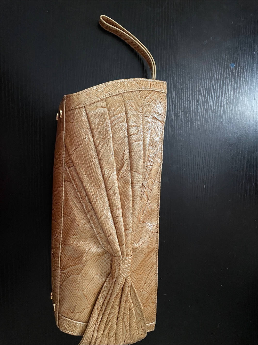 Cate Adair famous designer gorgeous clutch purse in gold 6” x 12” mint condition